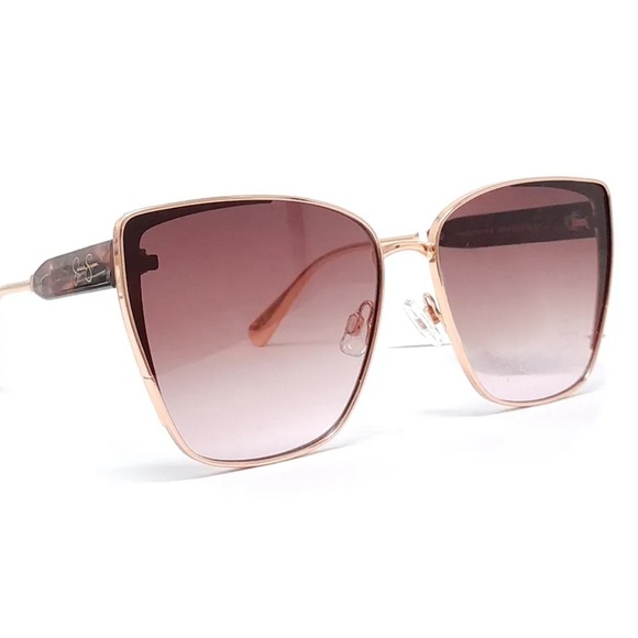 Jessica Simpson‎ GOLD and TORTOISE Metal Vented Cat Eye Sunglasses new - Picture 4 of 7